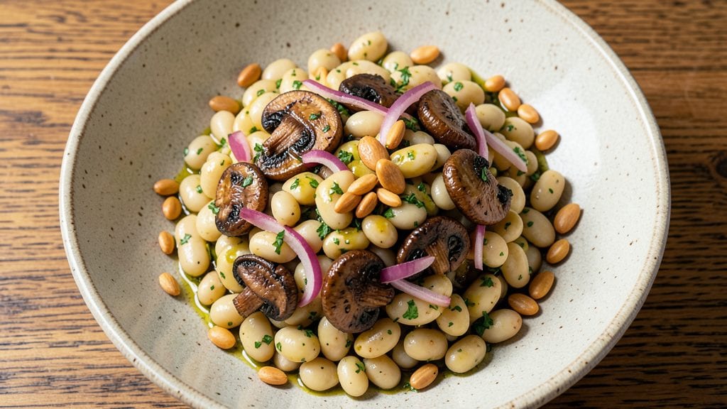 Bush's Dense Bean Salad Recipe: Smoky Bacon Crunch Over Hearty White Beans