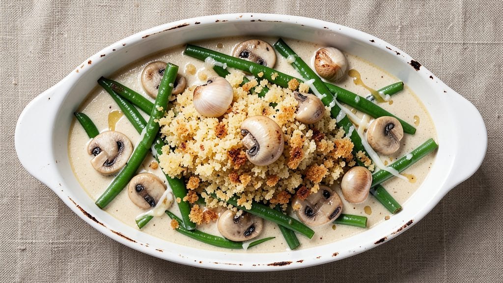Campbell Soup Green Bean Recipe: Crispy Top, Creamy Mushroom Layers