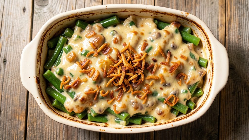 Campbell's Classic Green Bean Casserole Recipe: Buttery Mushroom Sauce Over Crunchy Fried Onions