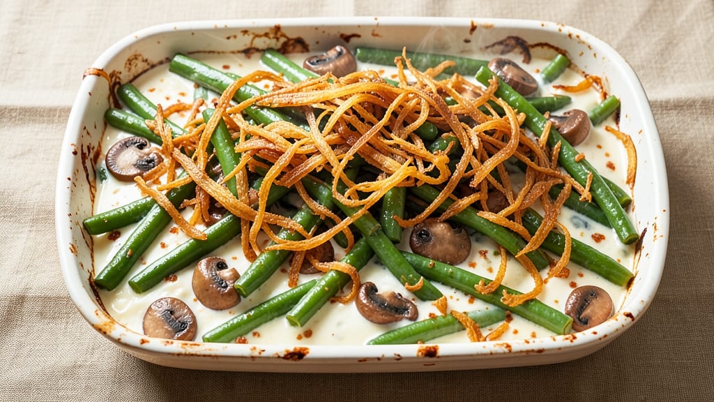French's Crispy Fried Onions Green Bean Casserole Recipe: Crunch-Topped Comfort in One Dish