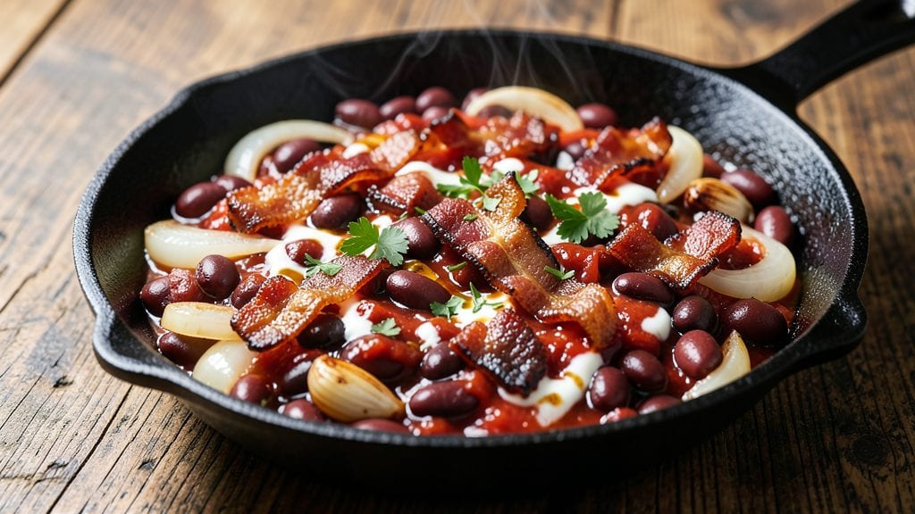 Java Monster Mean Bean Copycat Recipe: Smoky Bacon Crunch Over Creamy Tomato Swirl