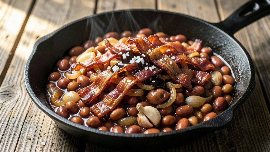 Old Fashioned Cowboy Beans Recipe With Bush's Baked Beans: Smoky Bacon-Crusted One-Pot Tradition
