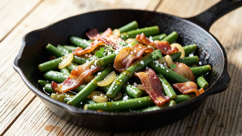 Old-Fashioned Southern Style Green Beans Recipe: Smoky Bacon and Onion Crunch in 30 Minutes