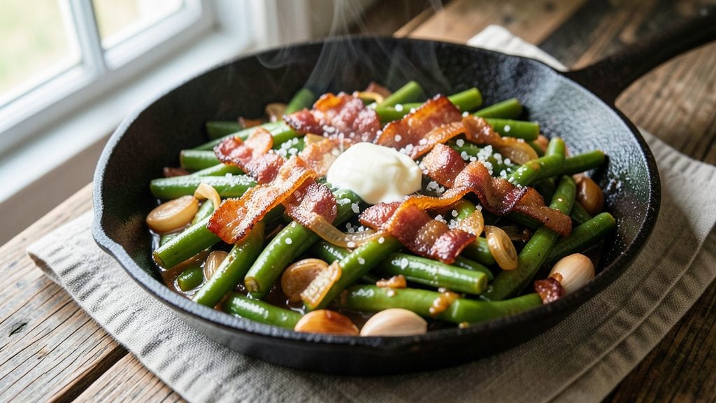 Paula Deen's String Beans Recipe: Smoky Bacon-Kissed Green Beans with Crispy Edges