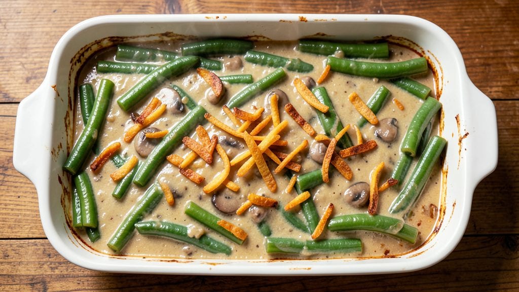 Paula Deen's Green Bean Casserole Recipe: Buttery French Fried Onions and Creamy Mushroom Layers